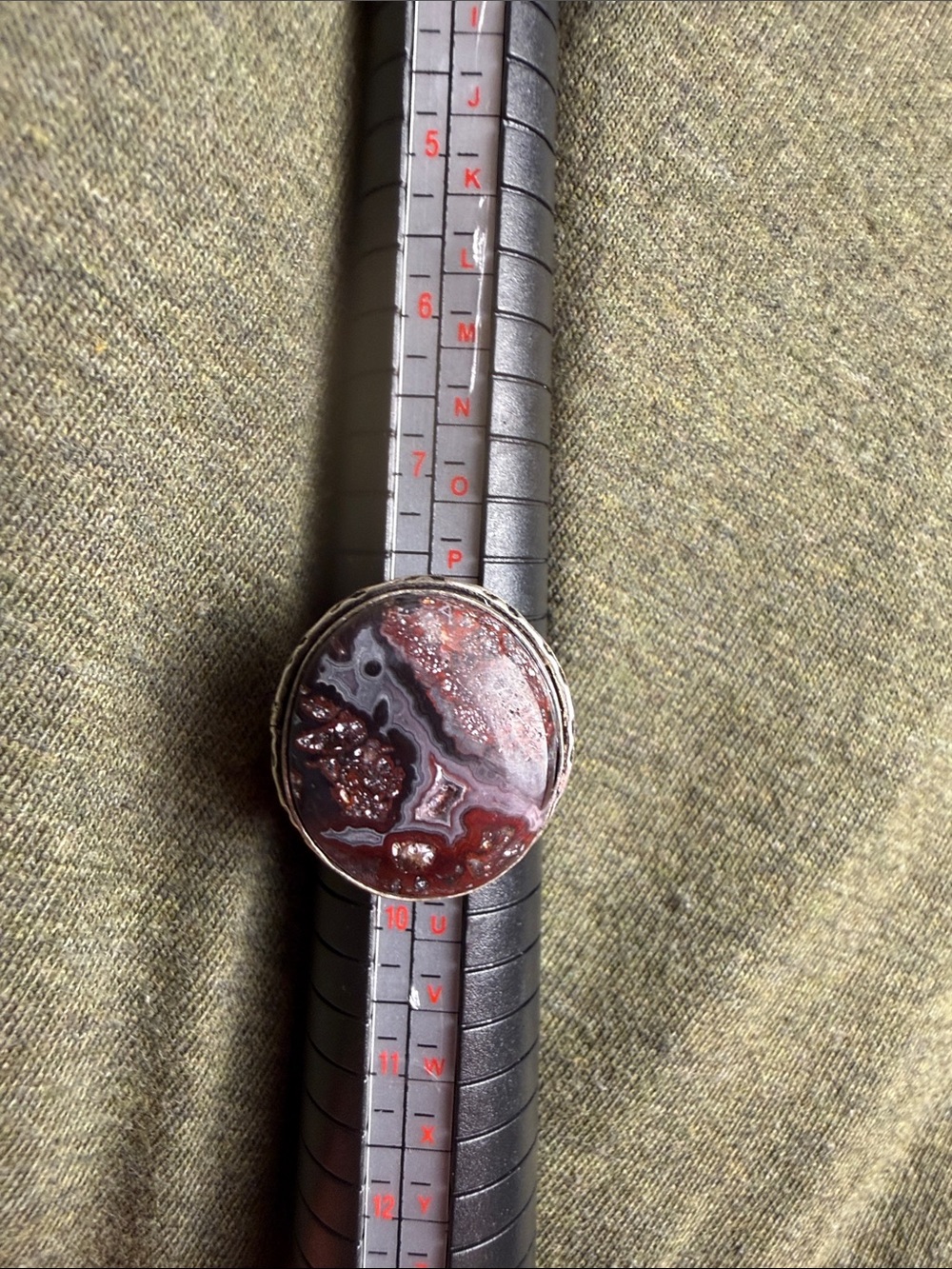 Crazy Lace Agate 925 Sterling silver ring